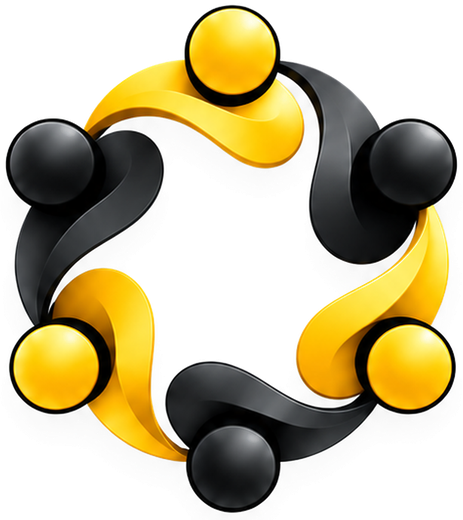 ORVYQ CONNECTS circular people emblem